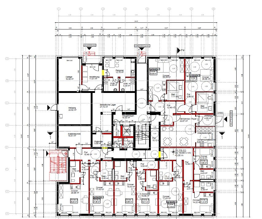 Grundriss des Boardinghouse am Ilmenauweg 2A